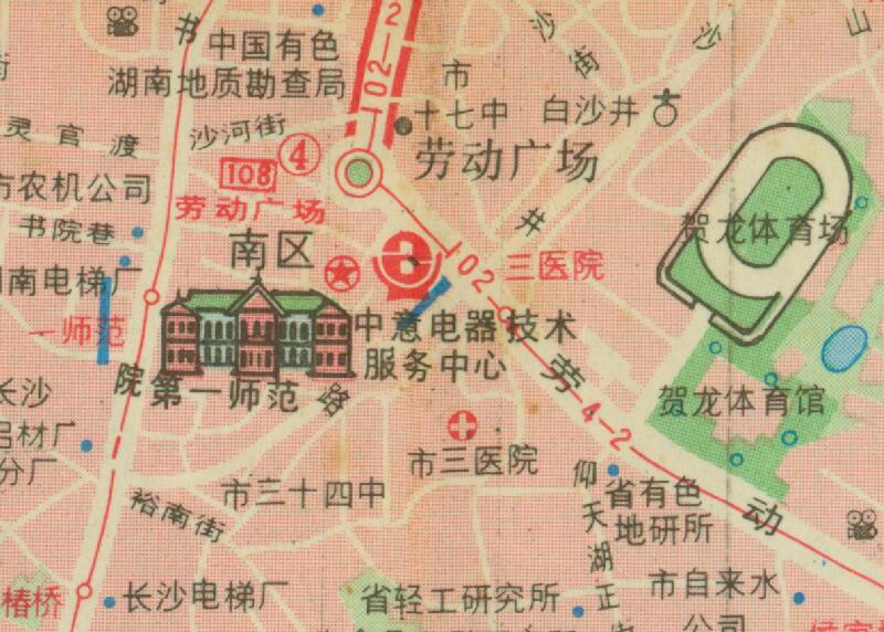 1994年《长沙旅游交通图》插图2 1994年《长沙旅游交通图》插图2