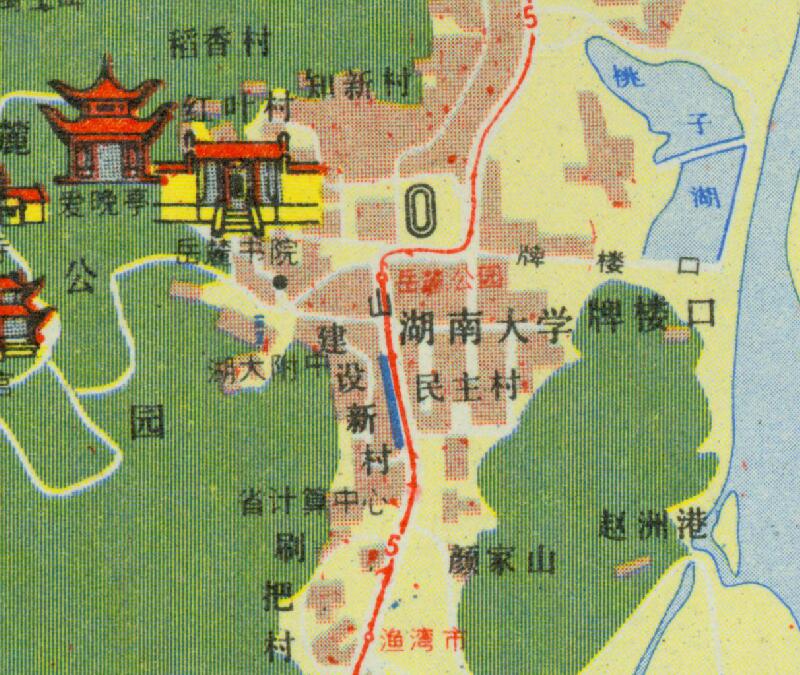 1987年《长沙旅游交通图》插图4 1987年《长沙旅游交通图》插图4
