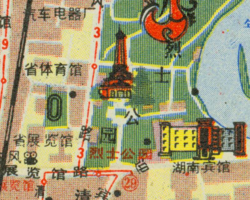 1987年《长沙旅游交通图》插图2 1987年《长沙旅游交通图》插图2
