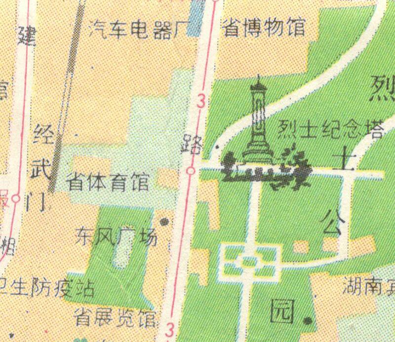 1991年《长沙交通旅游图》插图4 1991年《长沙交通旅游图》插图4