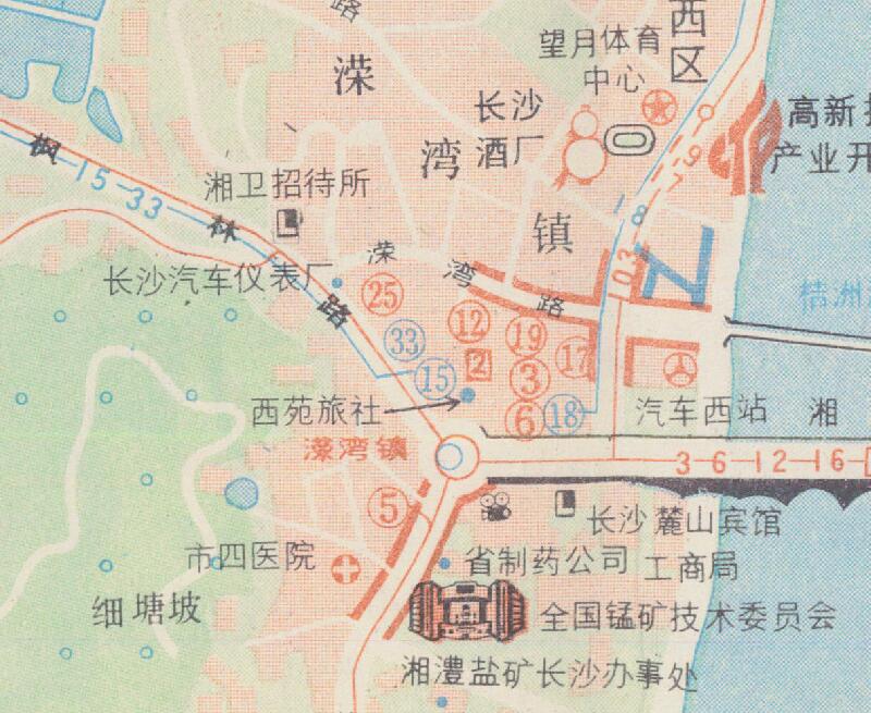 1992年《长沙旅游交通图》插图3 1992年《长沙旅游交通图》插图3